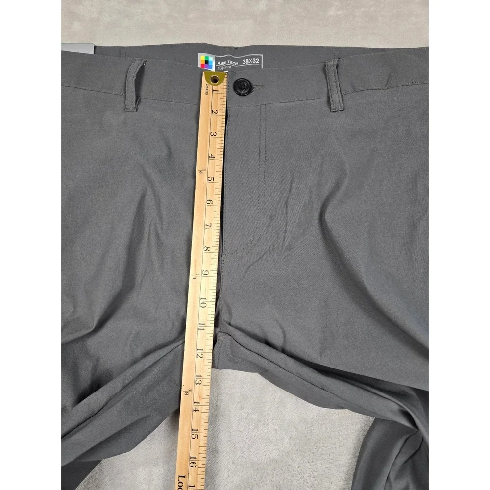 UB Tech Comfort Waist Chino Pants Mens 38x32 Grey Classic Fit Travel Stretch
